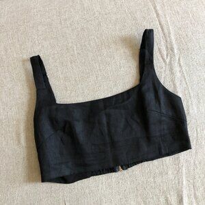 DISSH Penny Black Linen Crop Top - NWOT